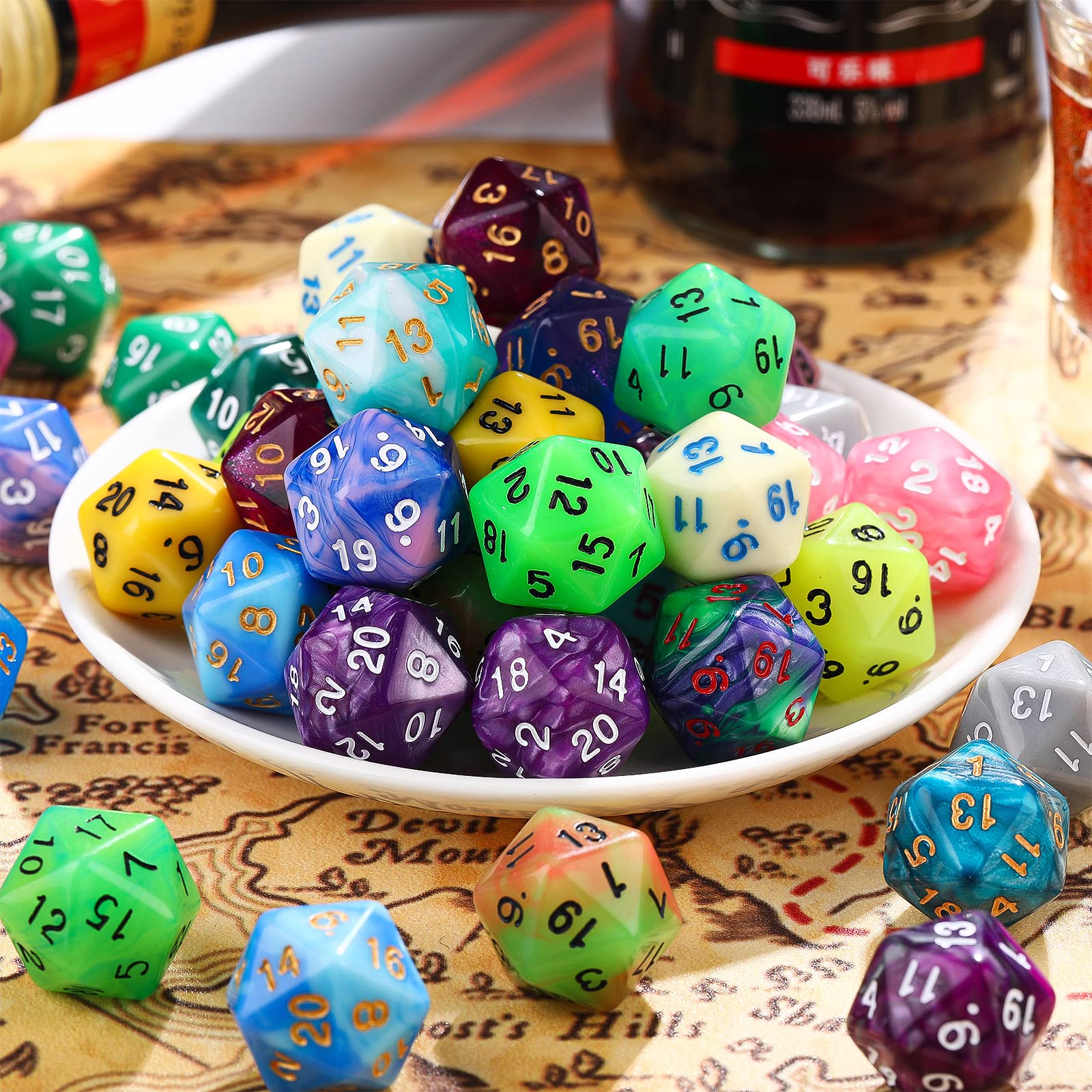 Foto 2 | Juego De Dados Poliédricos Skylety De 50 Piezas Con Bolsa Negra - Venta Internacional.