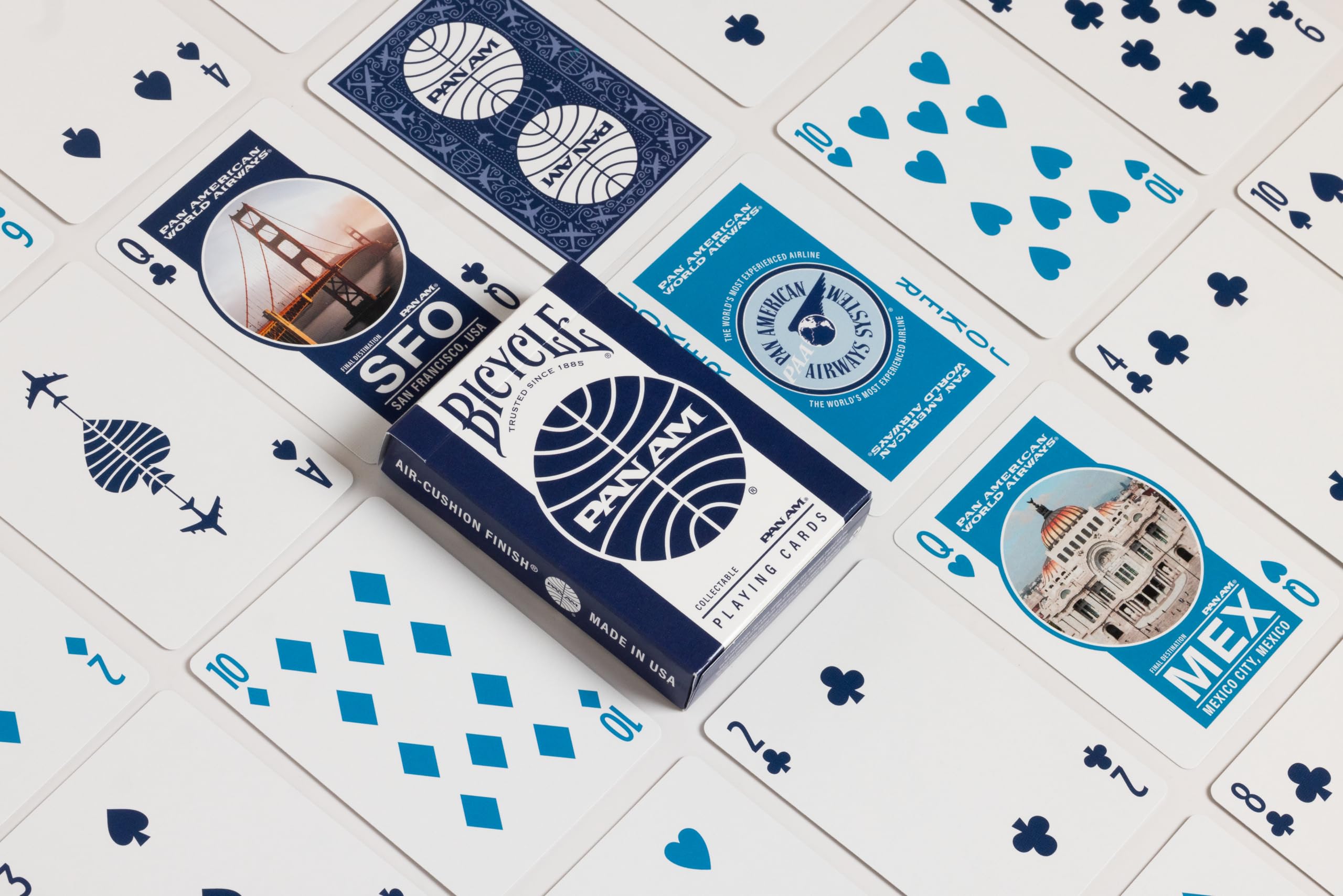 Foto 5 pulgar | Juego De Cartas Para Bicicleta Pan Am Air, Paquete De 2 Con Caja De Viaje - Venta Internacional.