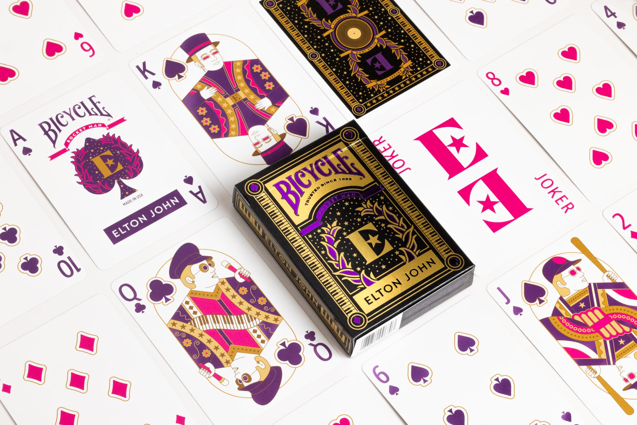 Foto 4 pulgar | Juego De Cartas Para Bicicleta Elton John Purple, 1 Baraja - Venta Internacional.