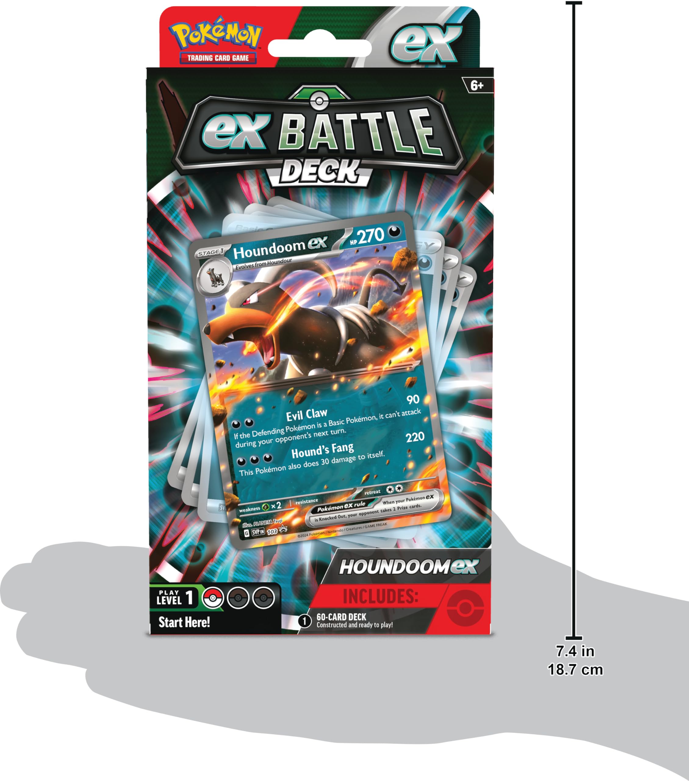 Foto 5 pulgar | Pokémon Tcg Battle Deck Houndoom Ex Con 60 Cartas Y Tapete De Juego - Venta Internacional.