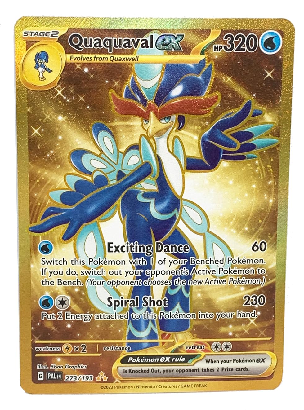 Foto 2 pulgar | Carta Pokémon Quaquaval Ex 273/193 Paldea Evolved Gold Secret Rare - Venta Internacional