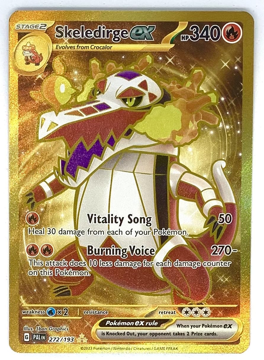 Tarjeta Pokémon Skeledirge Ex 272/193 Paldea Gold Secret Rare - Venta Internacional