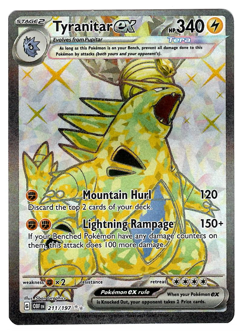 Tarjeta Pokémon Tyranitar Ex 211/197 Obsidian Flames - Venta Internacional