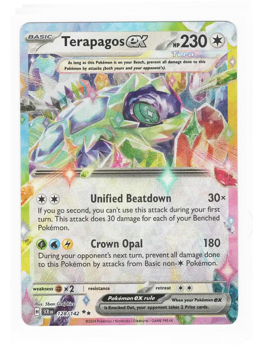 Foto 2 pulgar | Tarjeta Coleccionable Pokémon Terapagos Ex 128/142 Stellar Crown - Venta Internacional.