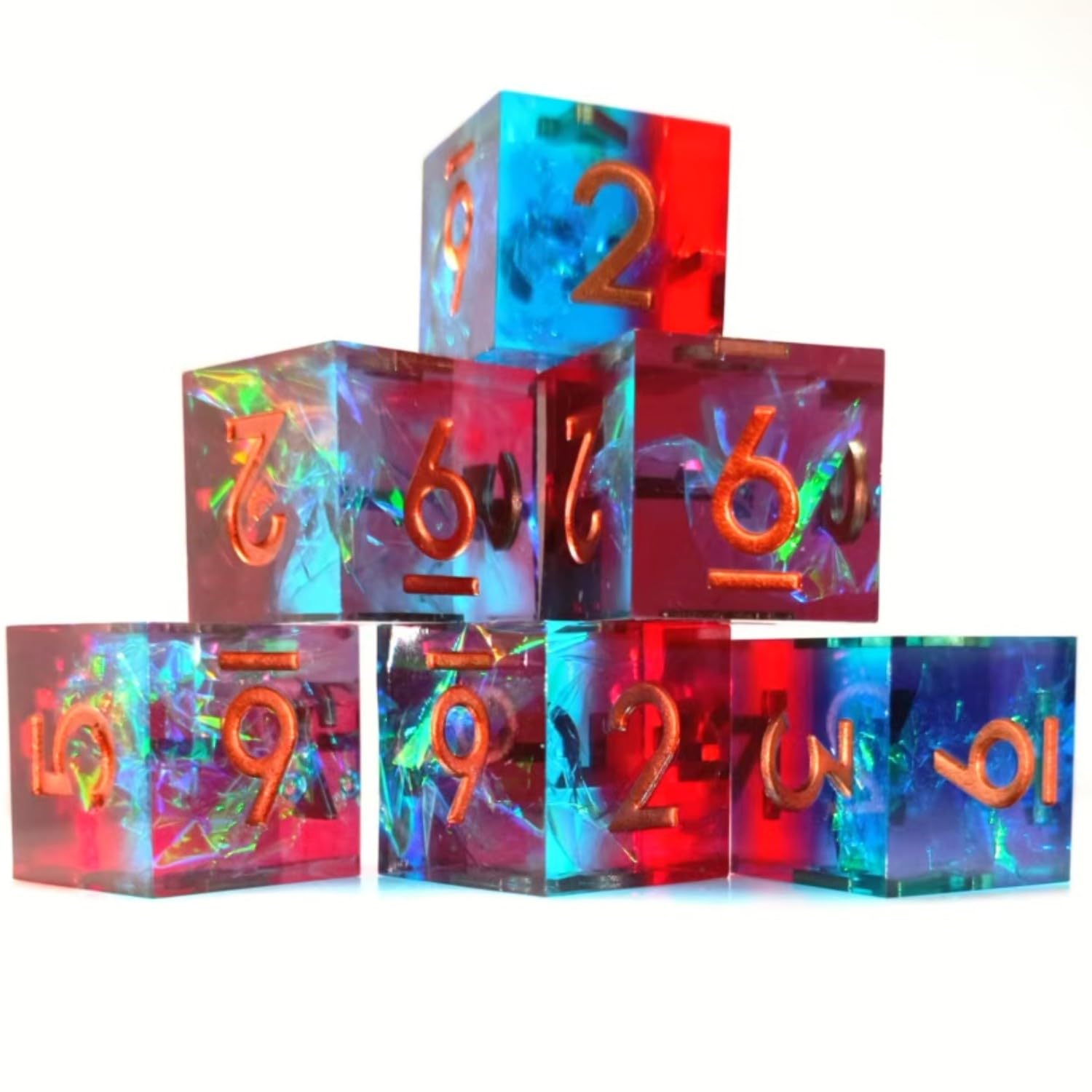 Juego De Dados De Resina D6 16 Mm, 6 Unidades, Para Dnd Dungeons And Dragons - Venta Internacional.