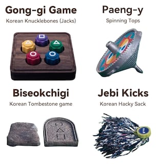 Foto 5 | Juego Tradicional Gonggi Jack Stone Pebbles Set 2025 Coreano - Venta Internacional.