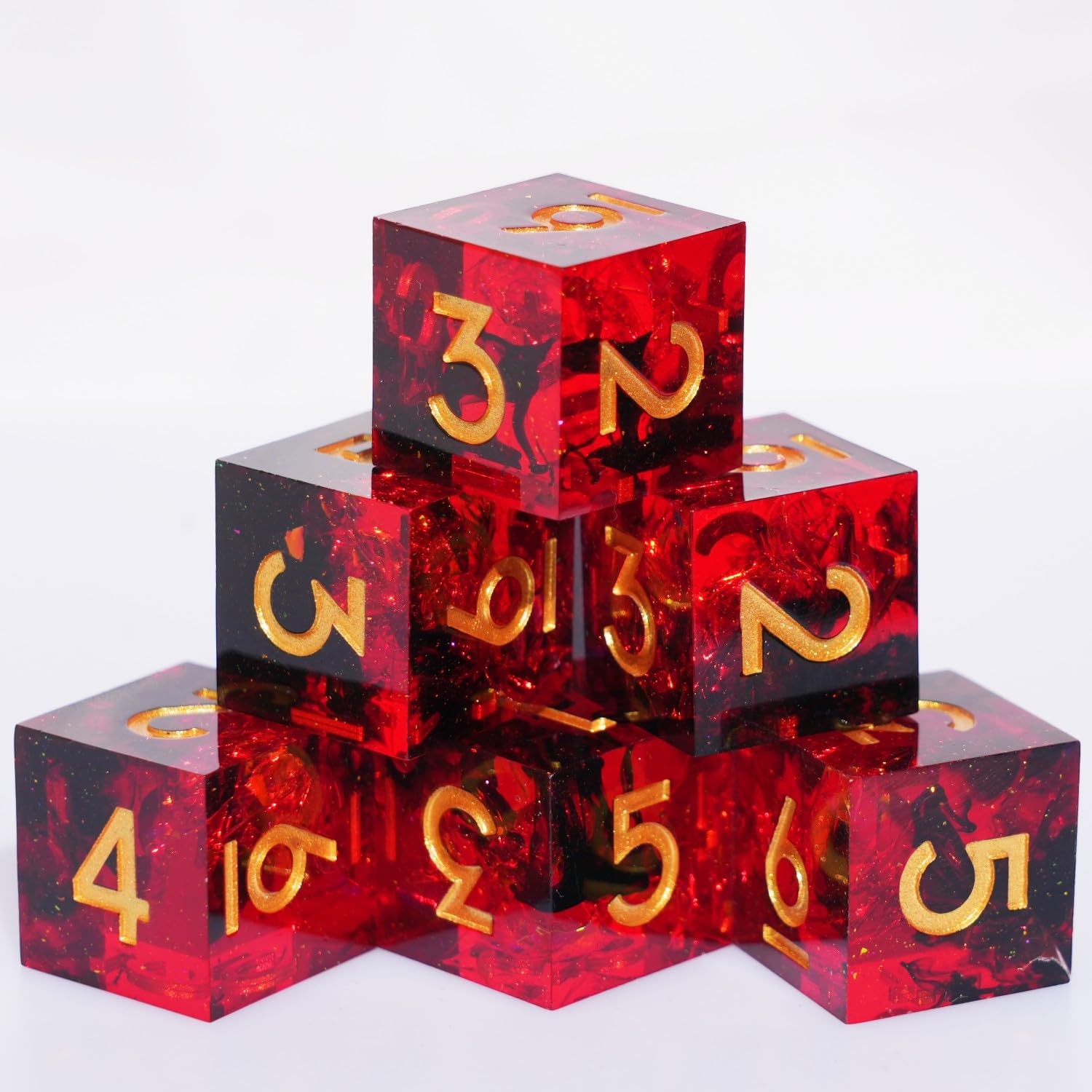 Set De Dados De Resina Para Dnd Dungeons And Dragons Rpg (rojo) - Venta Internacional.