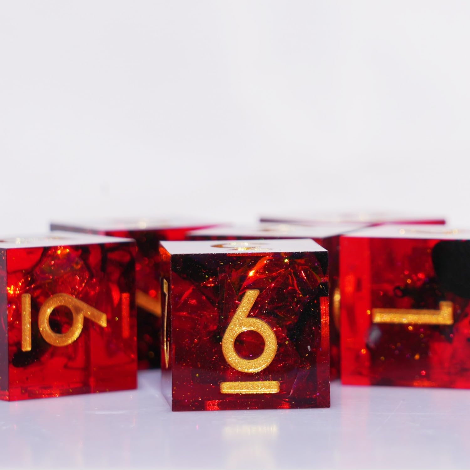Foto 2 | Set De Dados De Resina Para Dnd Dungeons And Dragons Rpg (rojo) - Venta Internacional.