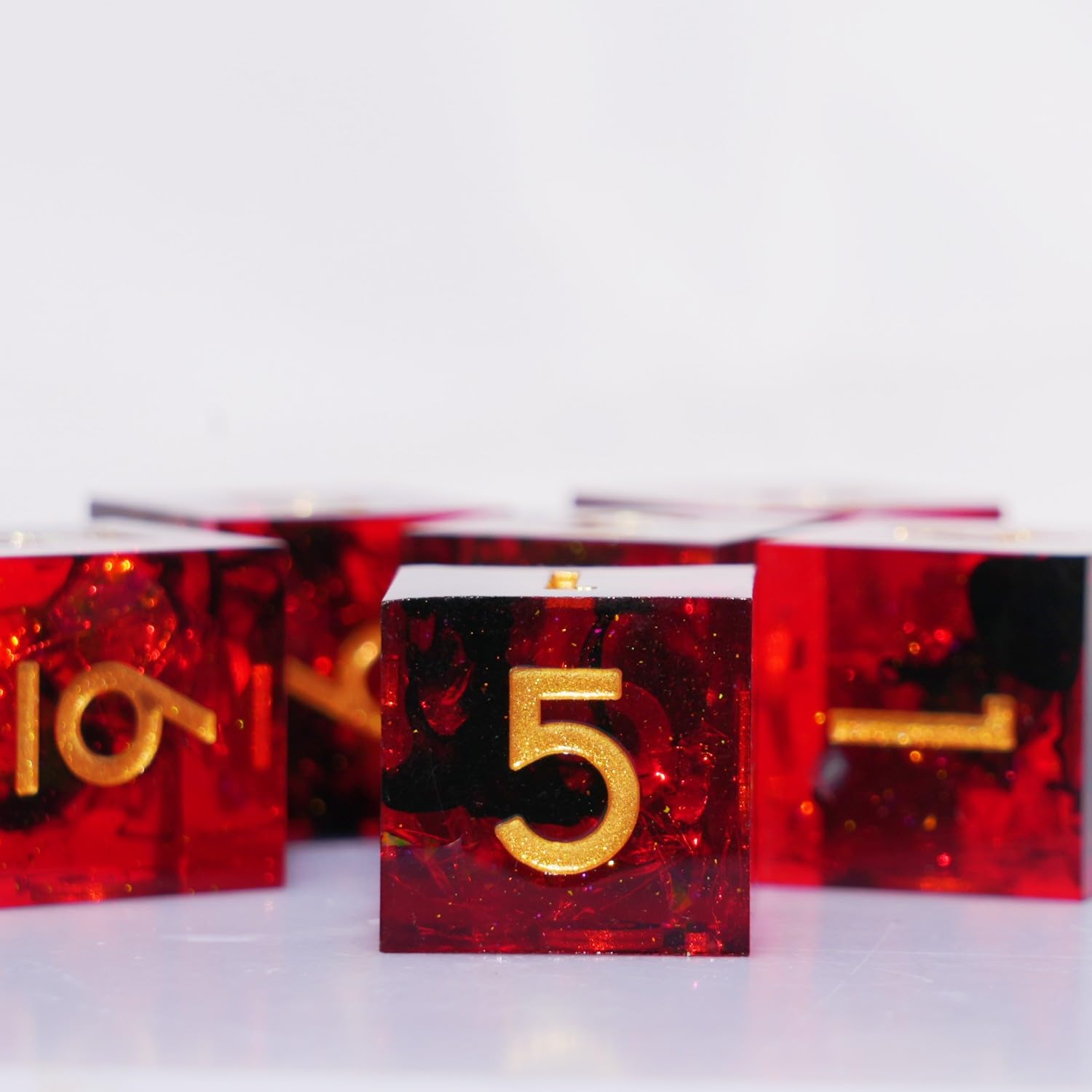 Foto 3 | Set De Dados De Resina Para Dnd Dungeons And Dragons Rpg (rojo) - Venta Internacional.