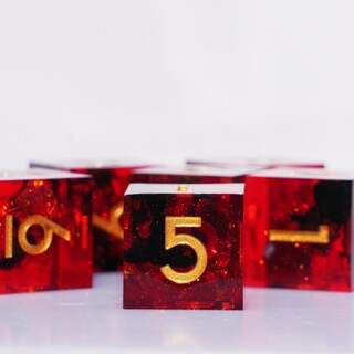 Foto 3 | Set De Dados De Resina Para Dnd Dungeons And Dragons Rpg (rojo) - Venta Internacional.