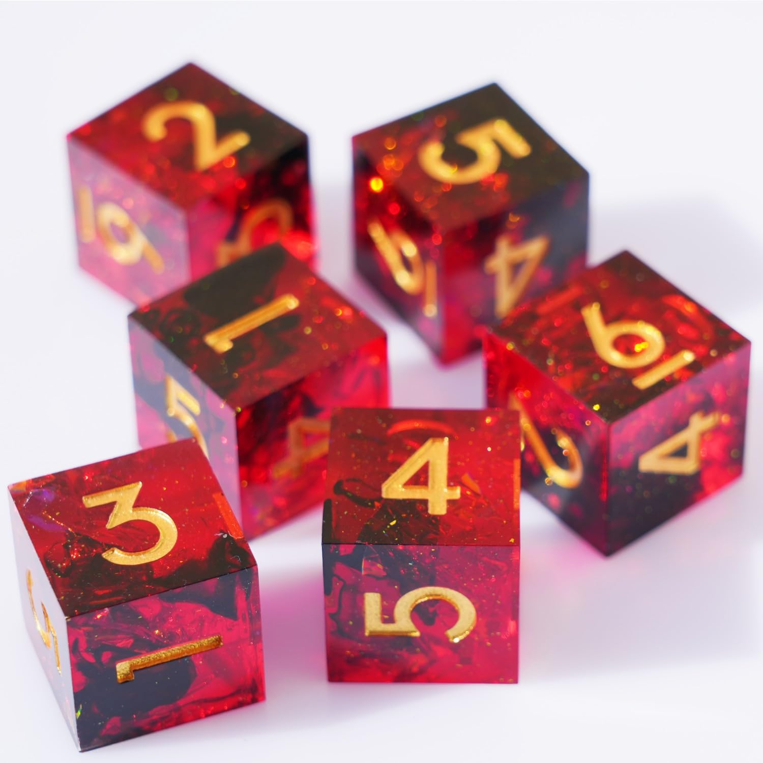 Foto 4 | Set De Dados De Resina Para Dnd Dungeons And Dragons Rpg (rojo) - Venta Internacional.