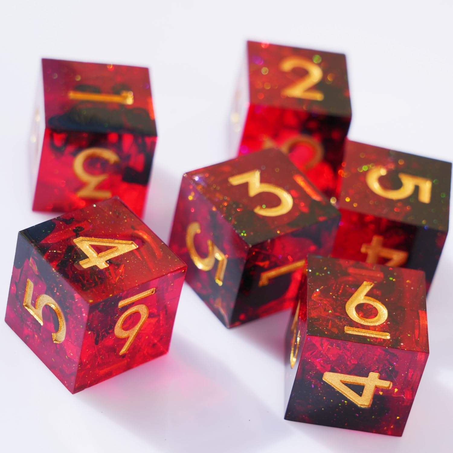 Foto 5 | Set De Dados De Resina Para Dnd Dungeons And Dragons Rpg (rojo) - Venta Internacional.