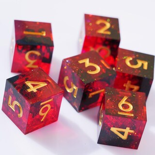 Foto 5 | Set De Dados De Resina Para Dnd Dungeons And Dragons Rpg (rojo) - Venta Internacional.