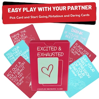 Foto 4 | Juego De Cartas Emocionado O Agotado Para Parejas Con 50 Cartas - Venta Internacional.