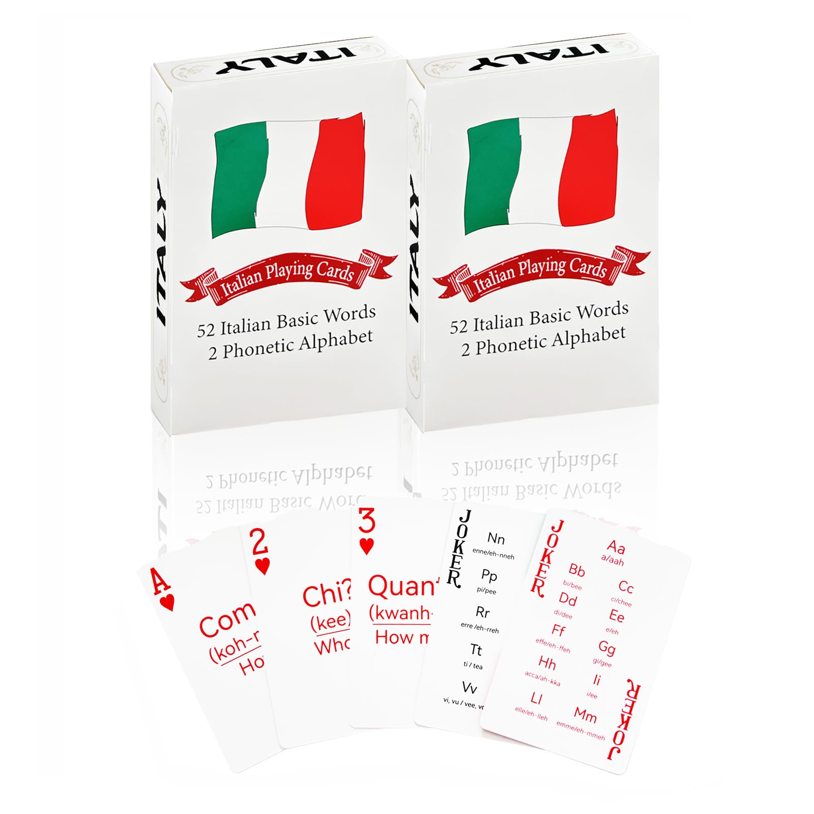 Foto 2 pulgar | Paquete De 2 Cartas Italianas Con 52 Vocablos Y 2 Símbolos - Venta Internacional.