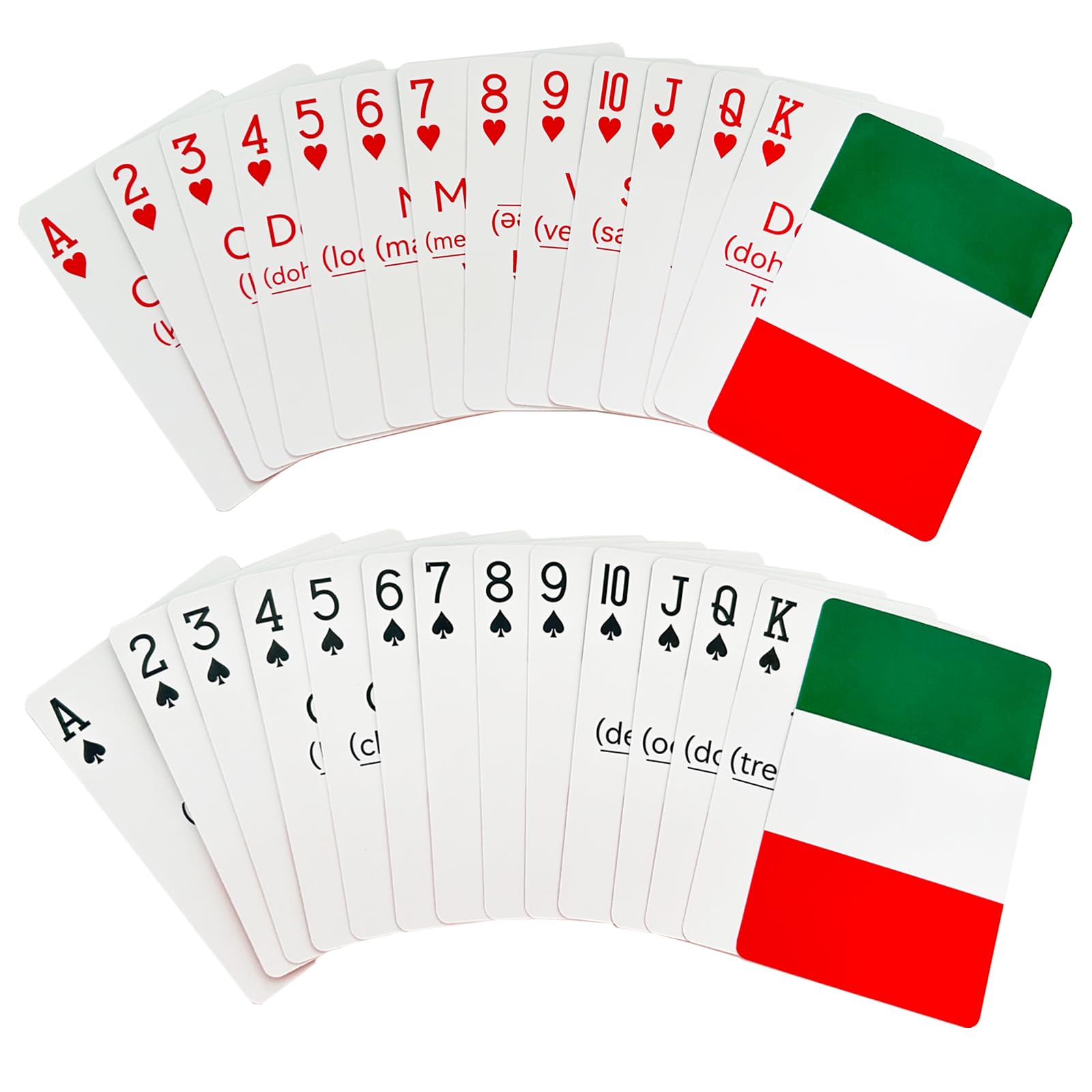 Foto 3 pulgar | Paquete De 2 Cartas Italianas Con 52 Vocablos Y 2 Símbolos - Venta Internacional.