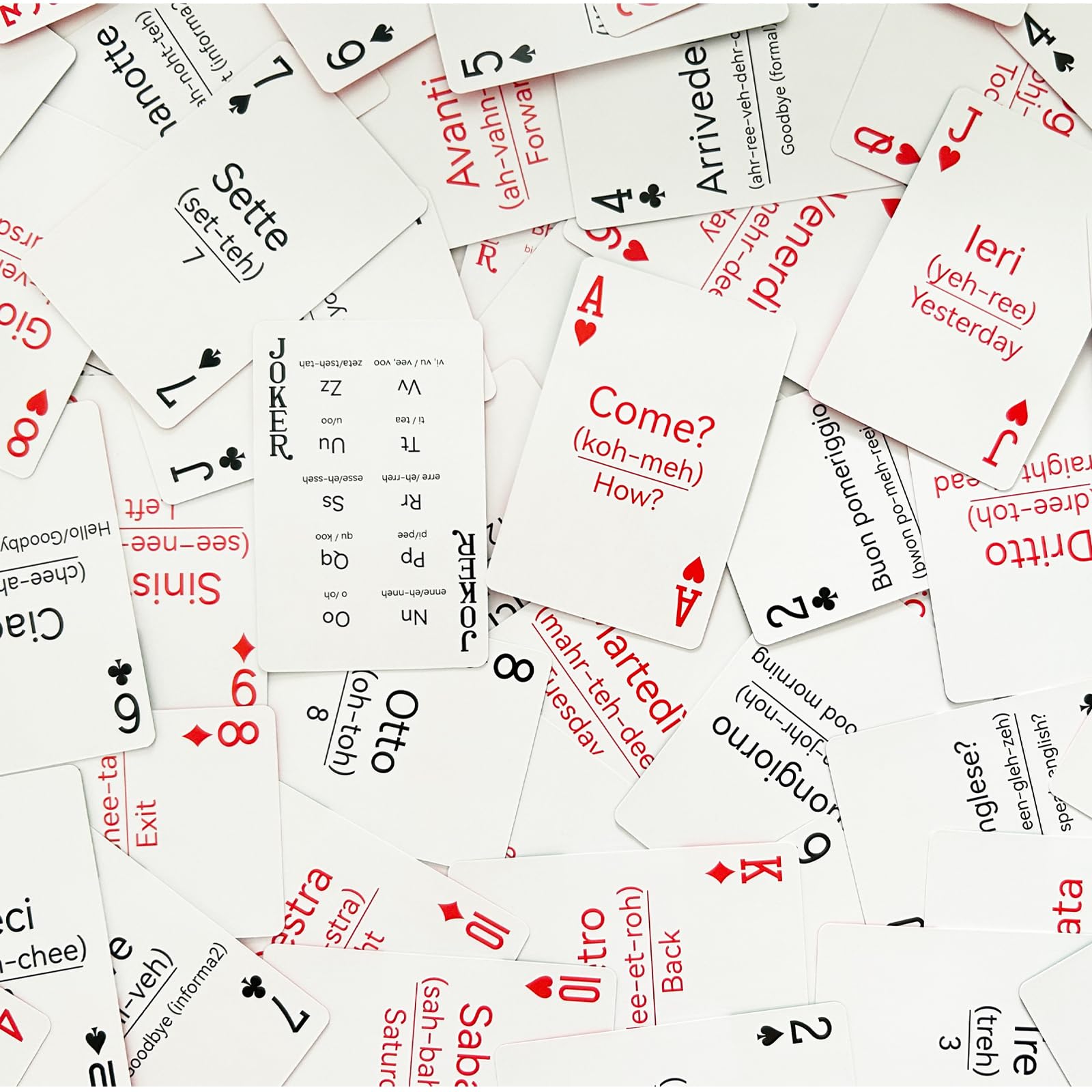 Foto 5 pulgar | Paquete De 2 Cartas Italianas Con 52 Vocablos Y 2 Símbolos - Venta Internacional.