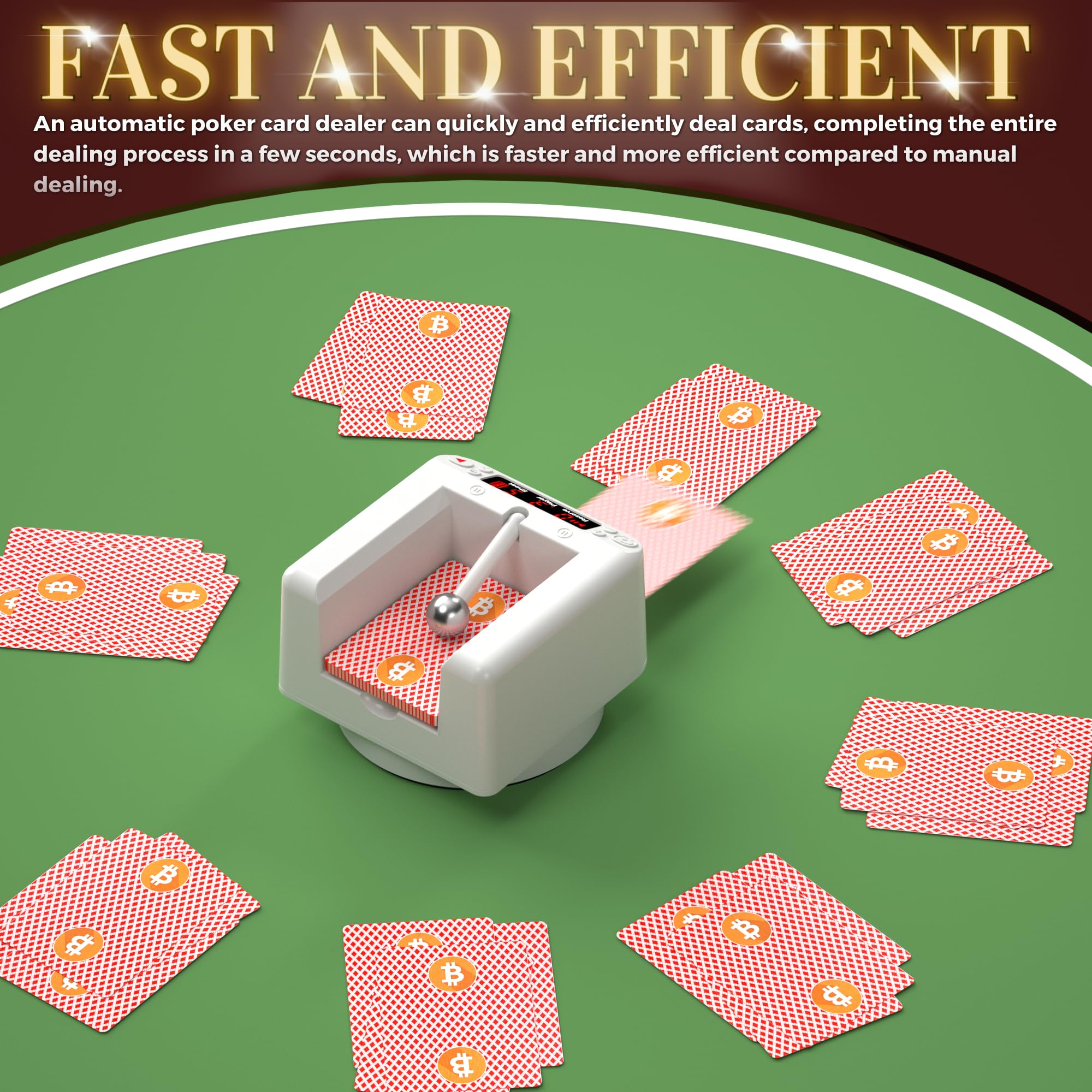 Foto 3 | Repartidor De Cartas Automático De 2 Barajas Que Gira 360° Con Batería Recargable - Venta Internacional.