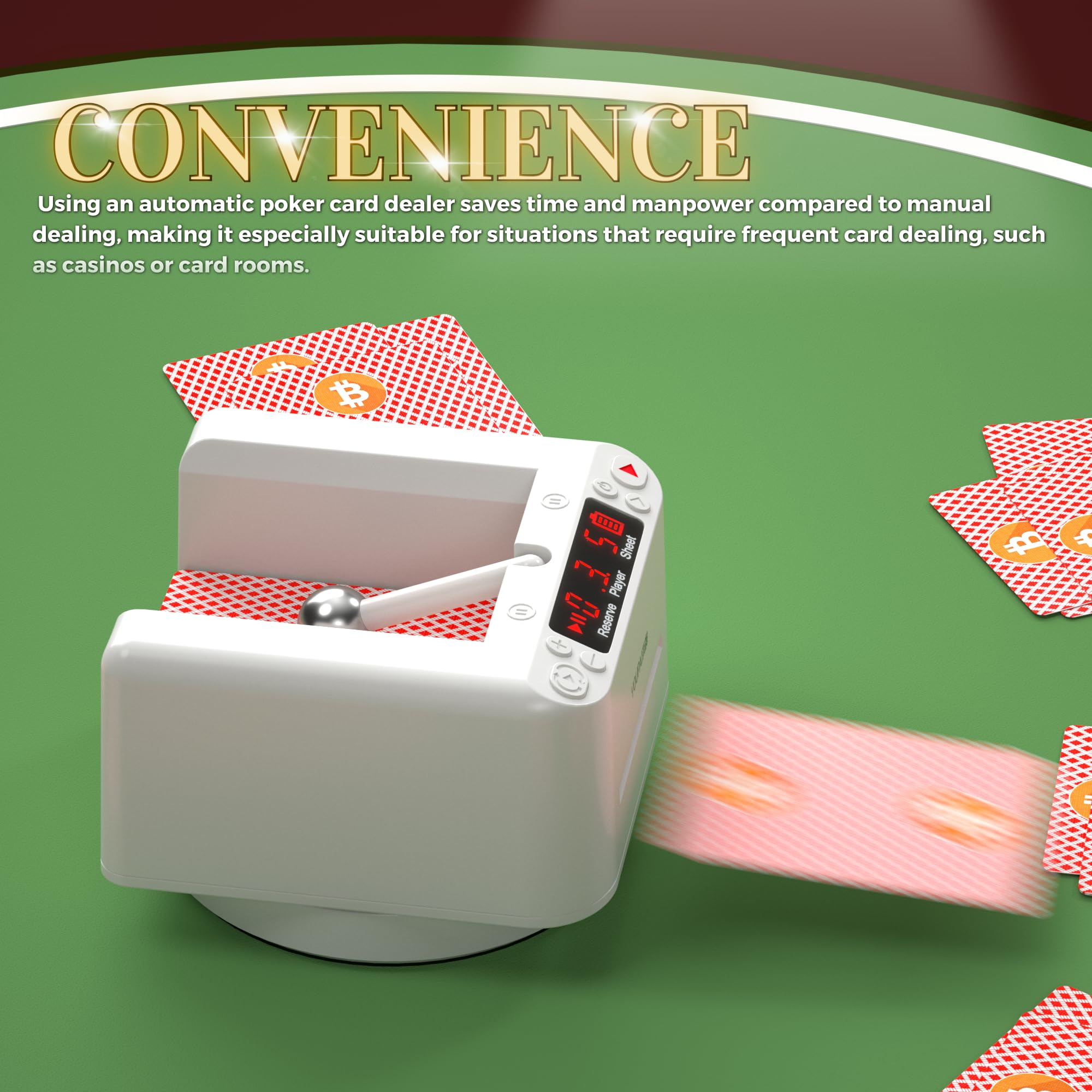 Foto 4 | Repartidor De Cartas Automático De 2 Barajas Que Gira 360° Con Batería Recargable - Venta Internacional.