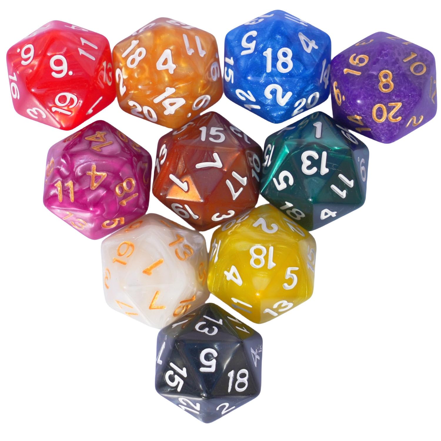 Foto 2 pulgar | Juego De Dados Poliédricos, 10 Piezas, D20, 22 Mm, Para Juegos De Mesa Dnd Rpg Mtg - Venta Internacional.
