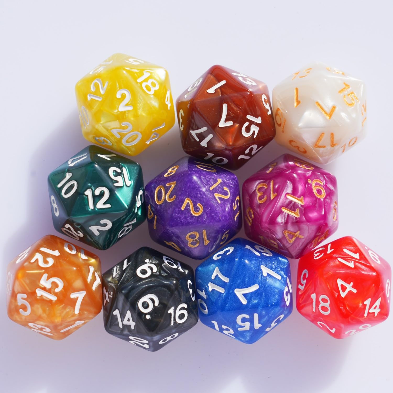 Foto 3 pulgar | Juego De Dados Poliédricos, 10 Piezas, D20, 22 Mm, Para Juegos De Mesa Dnd Rpg Mtg - Venta Internacional.