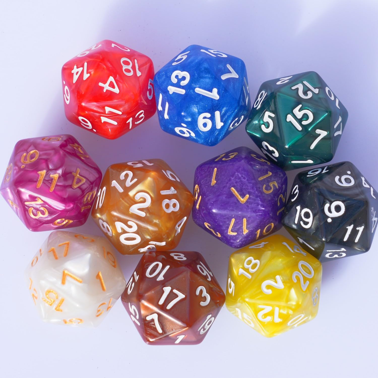 Foto 4 pulgar | Juego De Dados Poliédricos, 10 Piezas, D20, 22 Mm, Para Juegos De Mesa Dnd Rpg Mtg - Venta Internacional.