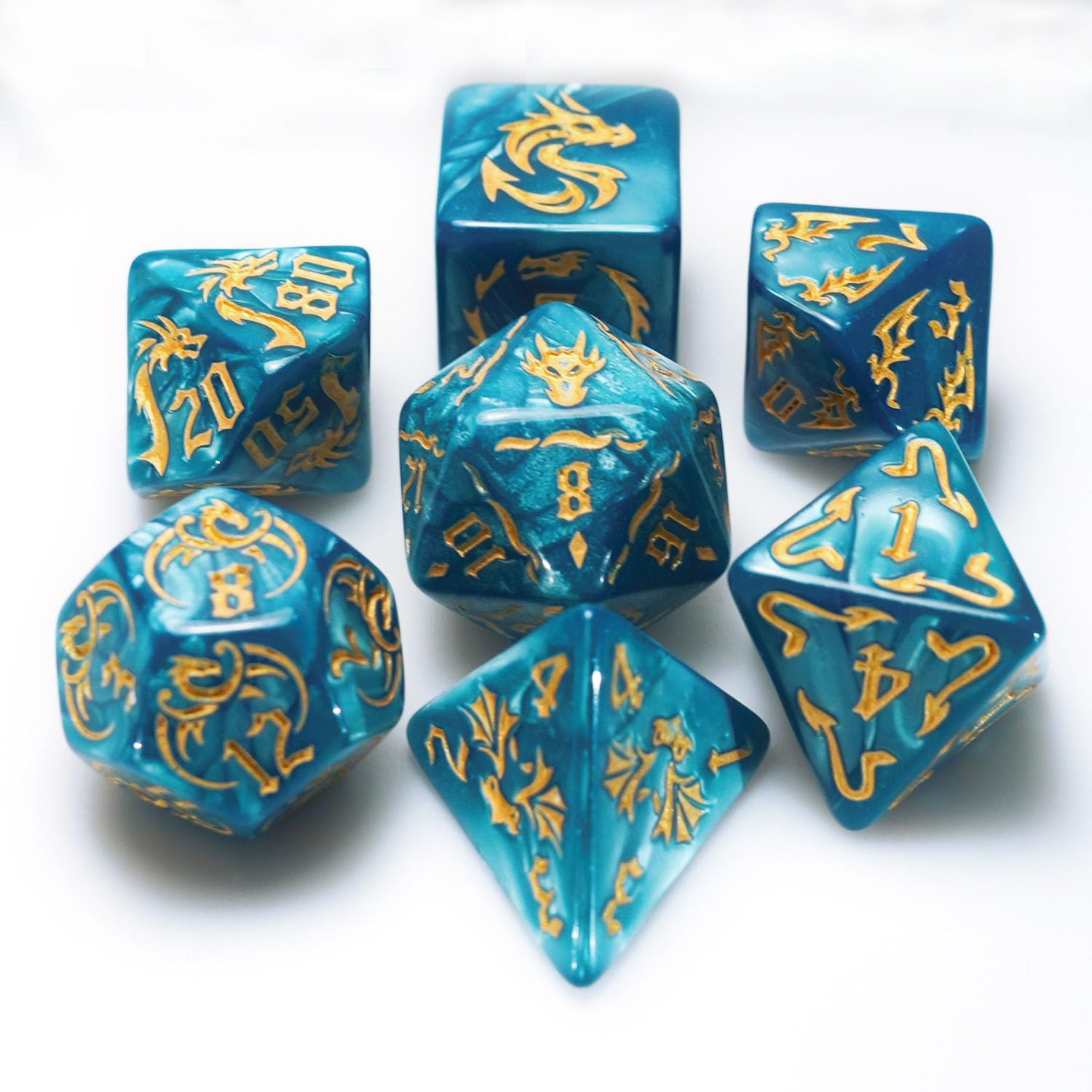 Foto 2 pulgar | Set De Dados Dungeon And Dragons D&d Mtg 7-die Rpg Polyhedral - Venta Internacional.