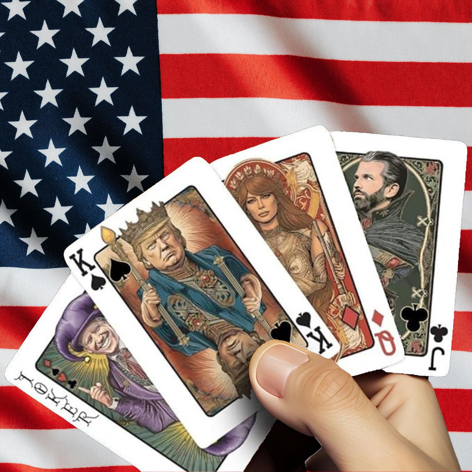 Foto 7 pulgar | Juego De Cartas Trump Premium Family Poker Con 54 Cartas De Joker - Venta Internacional.