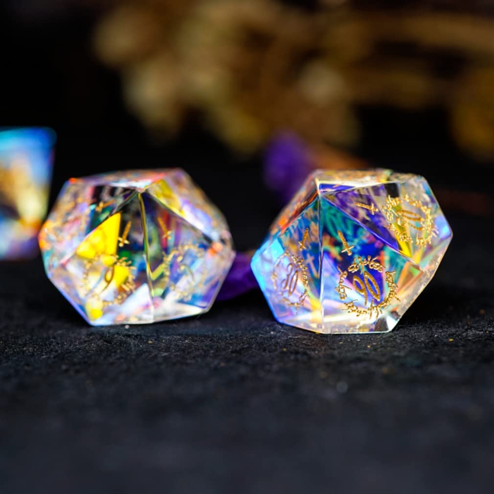 Foto 3 pulgar | Set De Dados Dnd Crystal Sharp Edge Para Juegos De D&d - Venta Internacional.