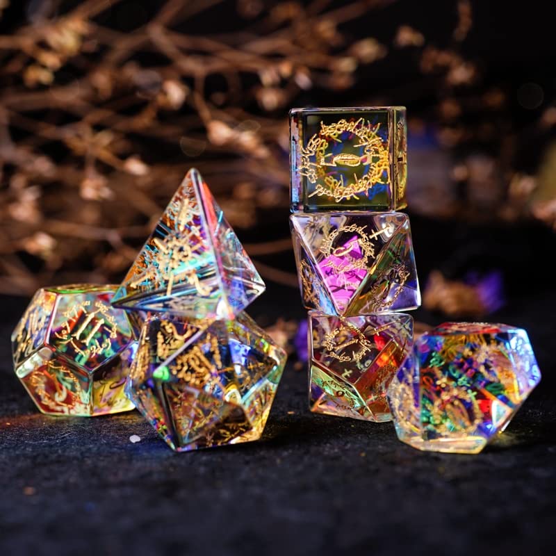 Foto 4 pulgar | Set De Dados Dnd Crystal Sharp Edge Para Juegos De D&d - Venta Internacional.