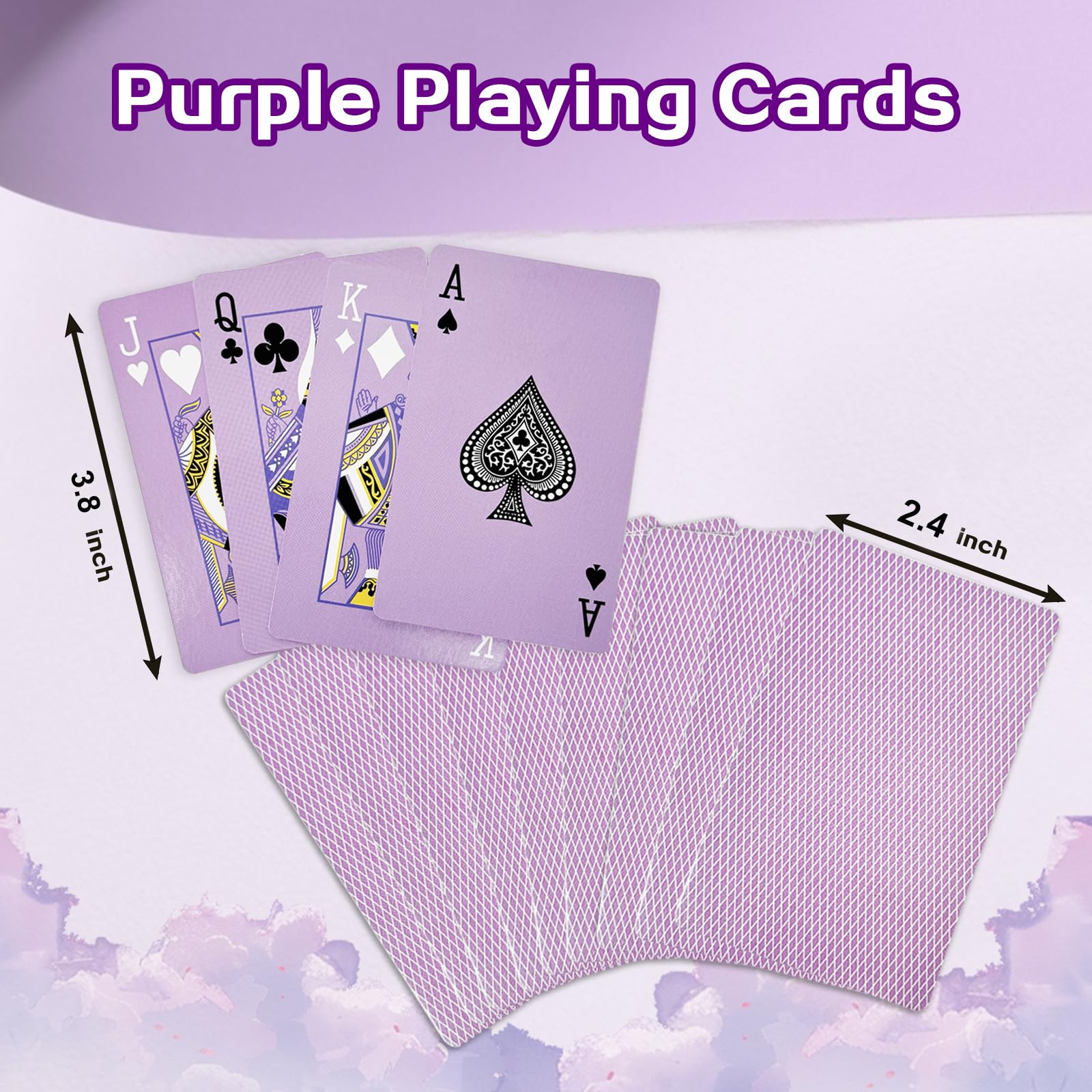 Foto 3 pulgar | Paquete De 2 Cartas Moradas Para Juegos De Póquer Con Caja - Venta Internacional.