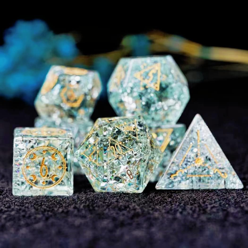 Foto 2 pulgar | Set De Dados Dnd Dungeons And Dragon Natural Crystal Rpg - Venta Internacional.