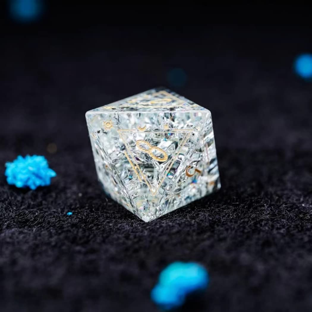 Foto 4 pulgar | Set De Dados Dnd Dungeons And Dragon Natural Crystal Rpg - Venta Internacional.