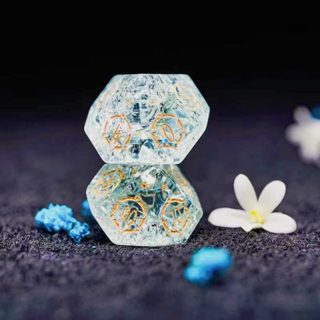 Foto 6 pulgar | Set De Dados Dnd Dungeons And Dragon Natural Crystal Rpg - Venta Internacional.