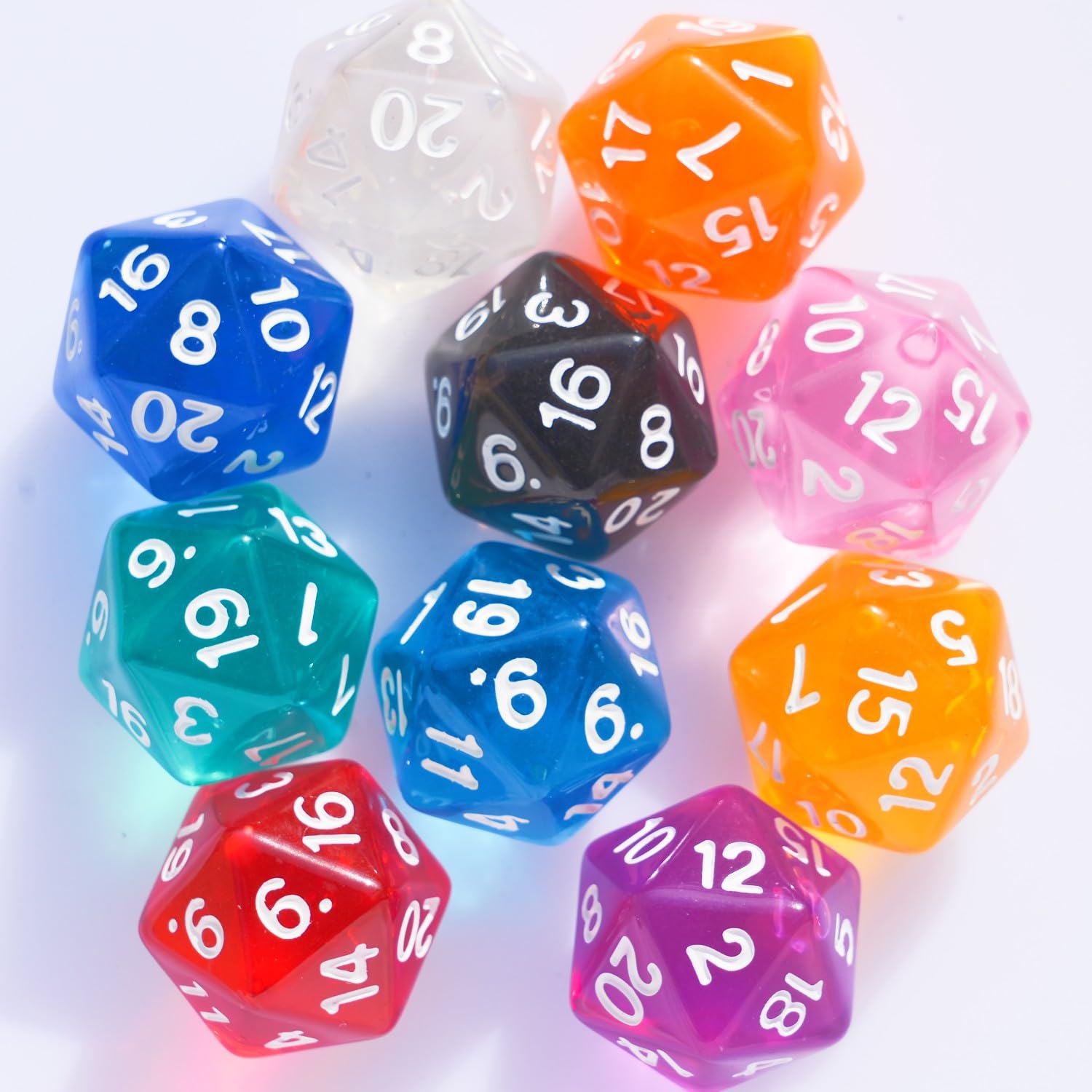 Juego De Dados Poliédricos, 10 Piezas, D20, 22 Mm, Para Juegos De Mesa Dnd Rpg Mtg - Venta Internacional.