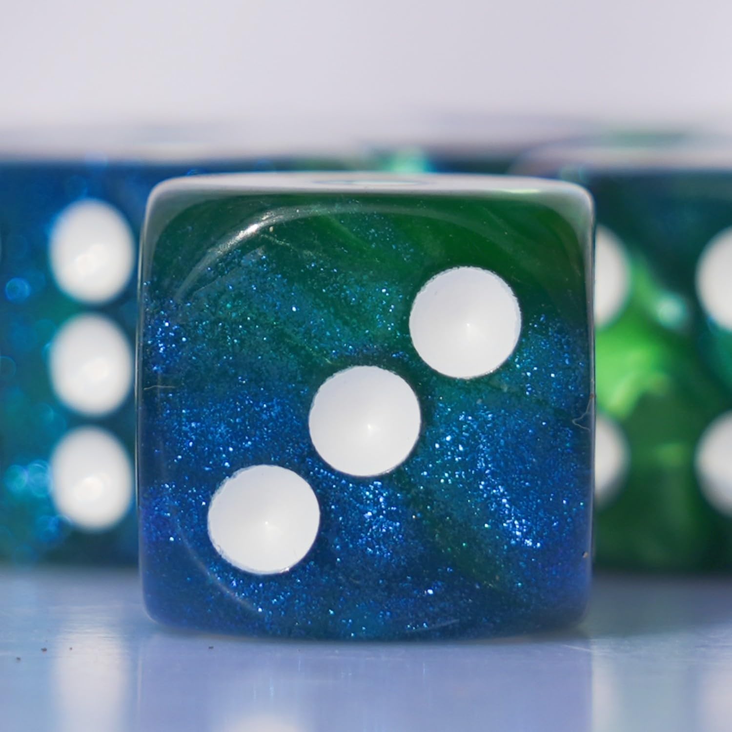 Foto 6 pulgar | Juego De Dados Acrílicos De 16 Mm, 10 Piezas D6 Para Rpg Mtg Dnd Con Bolsa (verde Y Azul) - Venta Internacional.