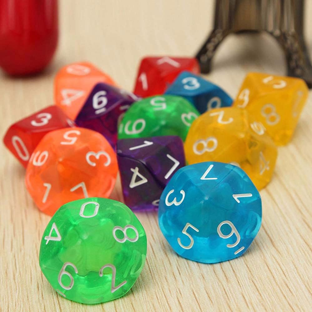 Foto 4 pulgar | Dice D10 Poliédrico, 10 Caras, Acrílico, 10 Unidades, Color Morado - Venta Internacional.