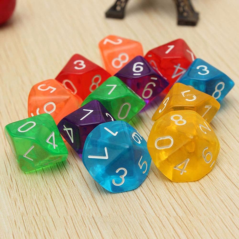 Foto 5 pulgar | Dice D10 Poliédrico, 10 Caras, Acrílico, 10 Unidades, Color Morado - Venta Internacional.