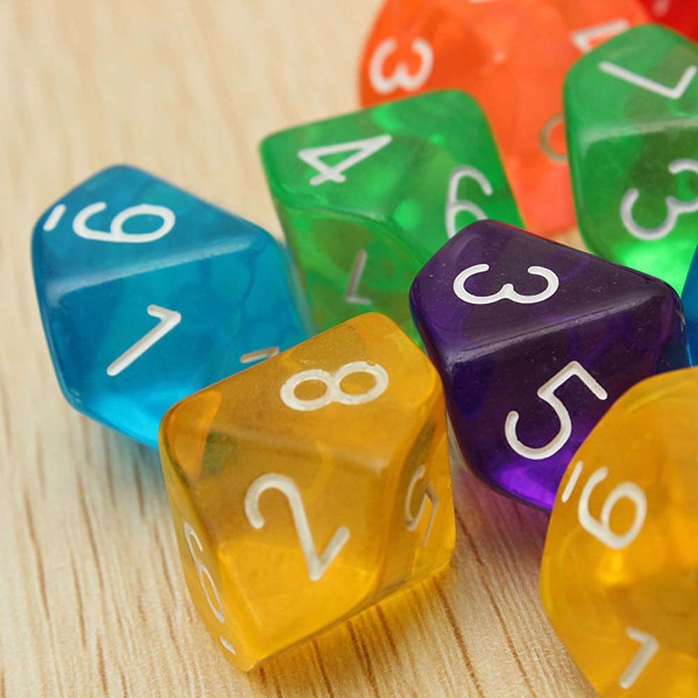 Foto 6 pulgar | Dice D10 Poliédrico, 10 Caras, Acrílico, 10 Unidades, Color Morado - Venta Internacional.