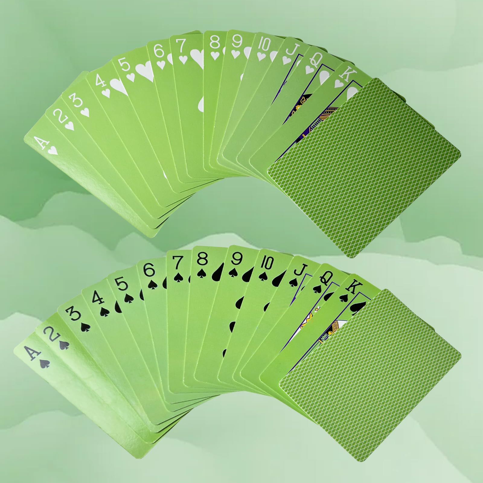 Foto 5 | Juego De 2 Cartas, Baraja De Póquer Verde, 52 Cartas Y 2 Comodines - Venta Internacional.