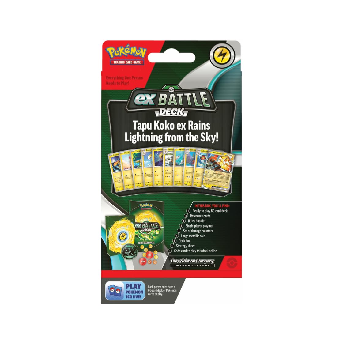Foto 3 pulgar | Juego De Cartas Coleccionables Pokemon Ex Battle Deck Tapu Koko Ex - Venta Internacional.