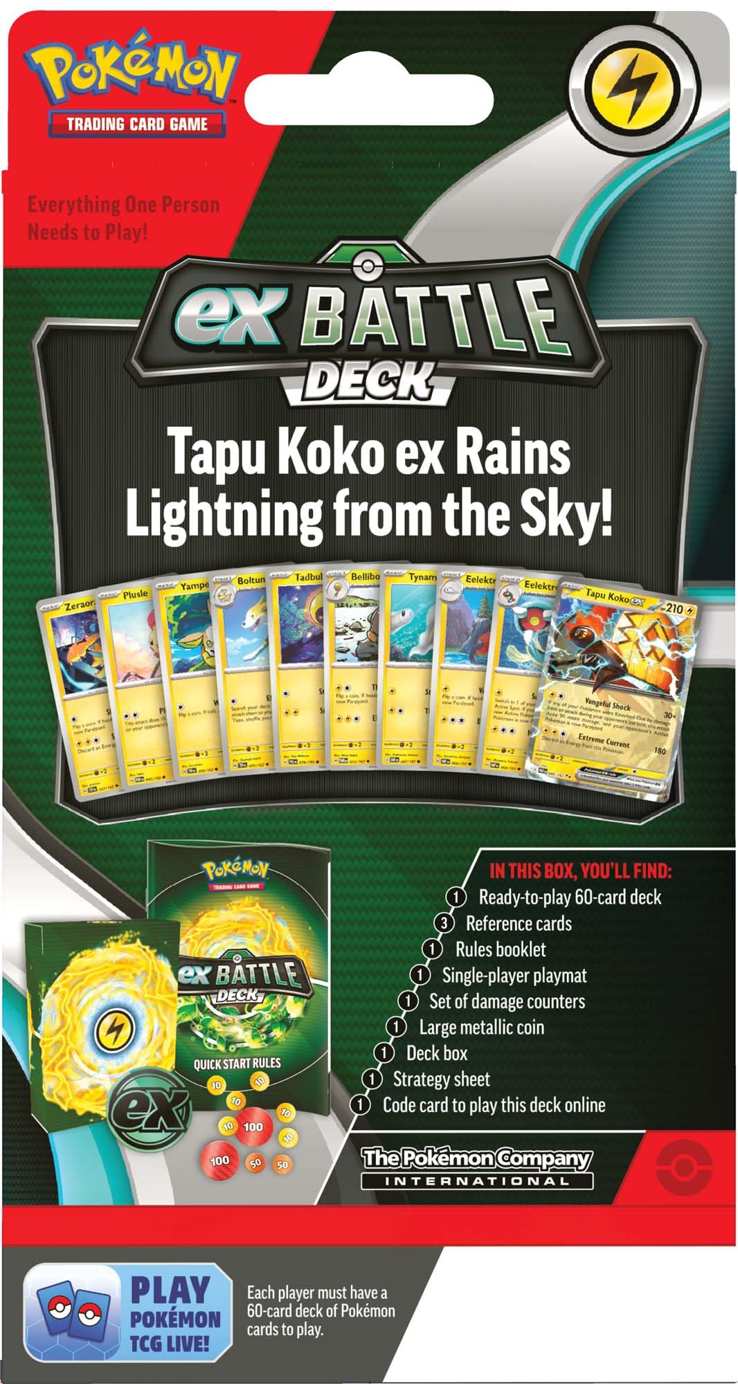 Foto 4 pulgar | Juego De Cartas Coleccionables Pokemon Ex Battle Deck Tapu Koko Ex - Venta Internacional.