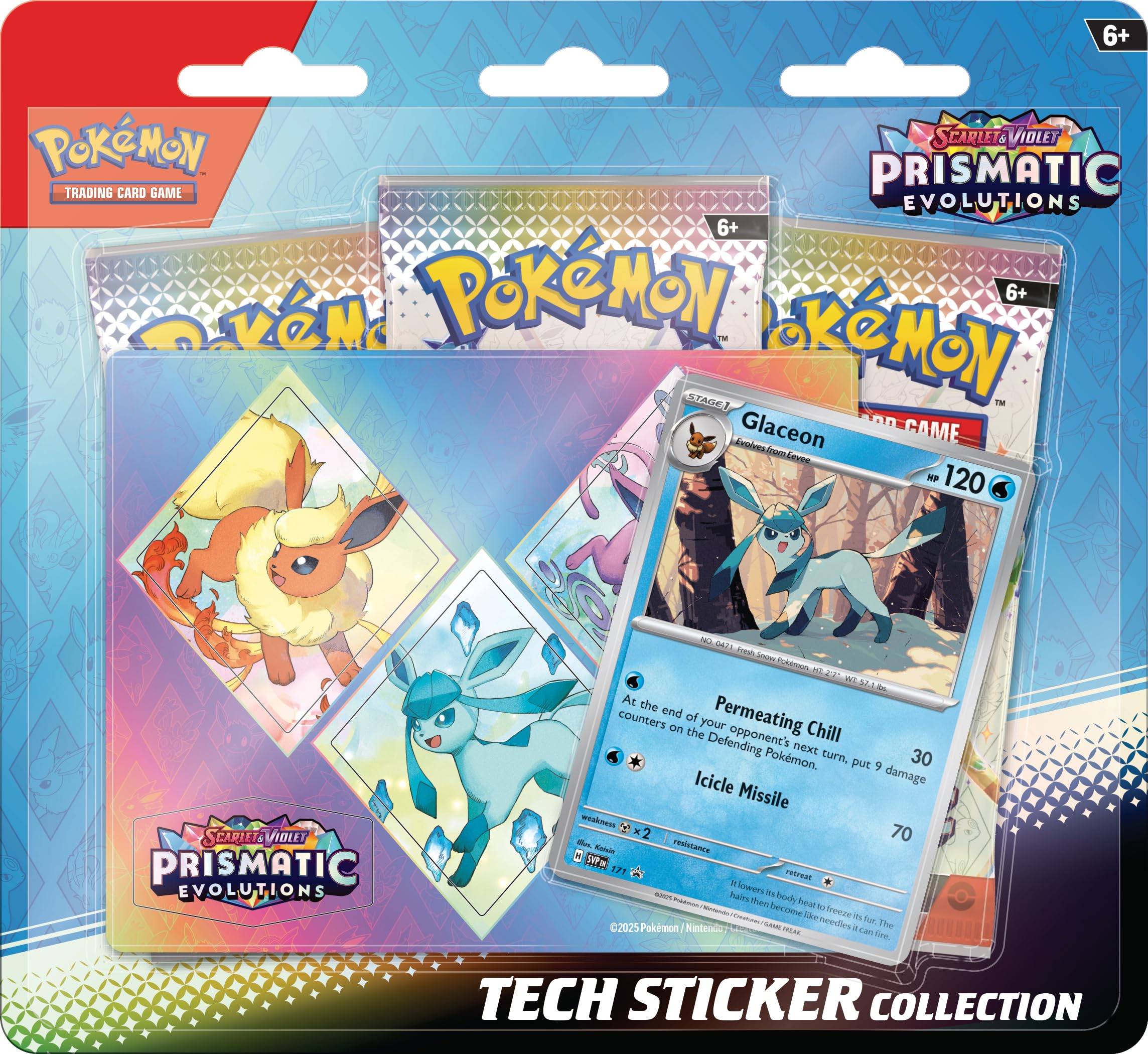 Foto 2 pulgar | Colección De Pegatinas Pokémon Tcg Scarlet & Violet Glaceon - Venta Internacional.