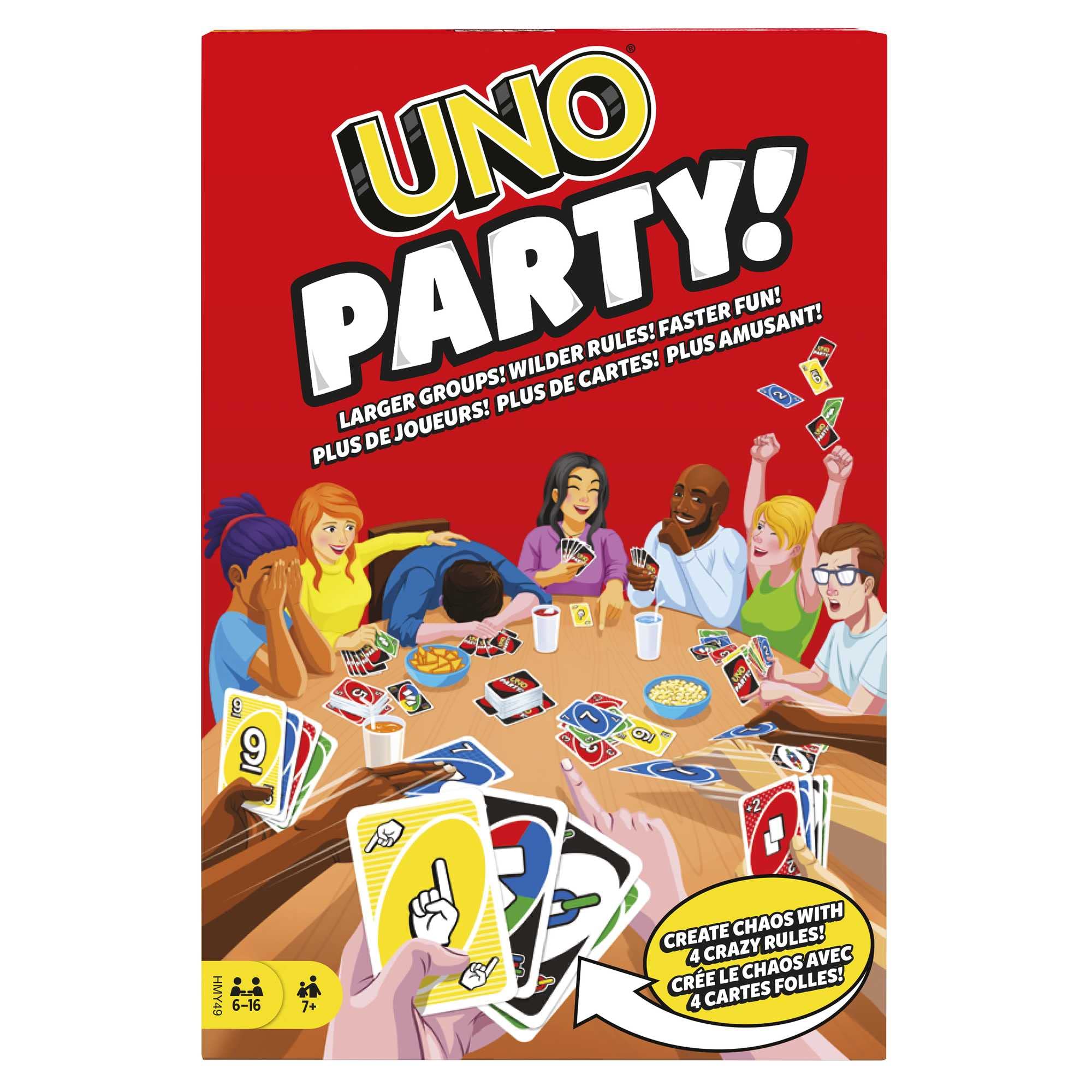 Foto 2 pulgar | Juego De Cartas Mattel Uno Party Para 6 A 16 Jugadores A Partir De 7 Años - Venta Internacional.