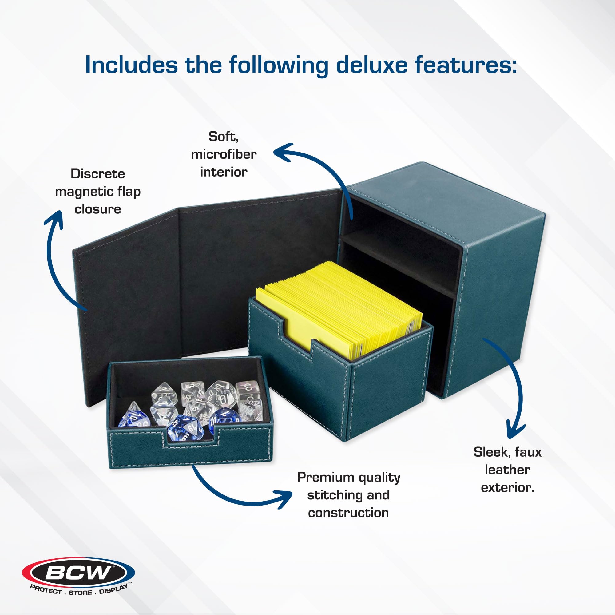 Foto 5 pulgar | Funda Para Cartas Bcw Deck Vault Lx 100, Color Verde Azulado Con 100 Cartas Con Funda - Venta Internacional.