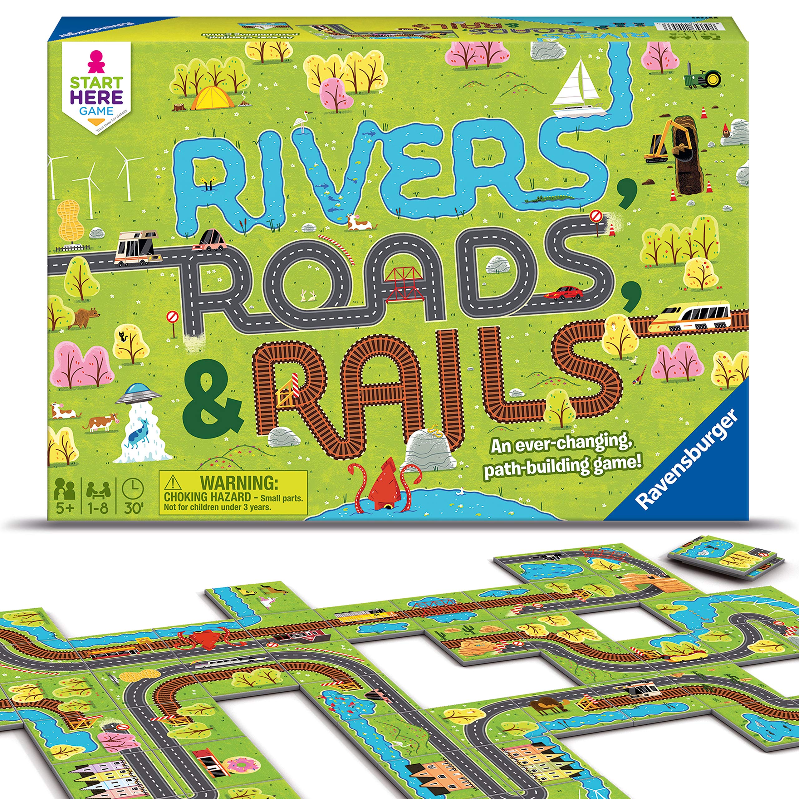 Foto 2 pulgar | Juego De Combinación Ravensburger Rivers, Roads And Rails Kids 5+ - Venta Internacional.
