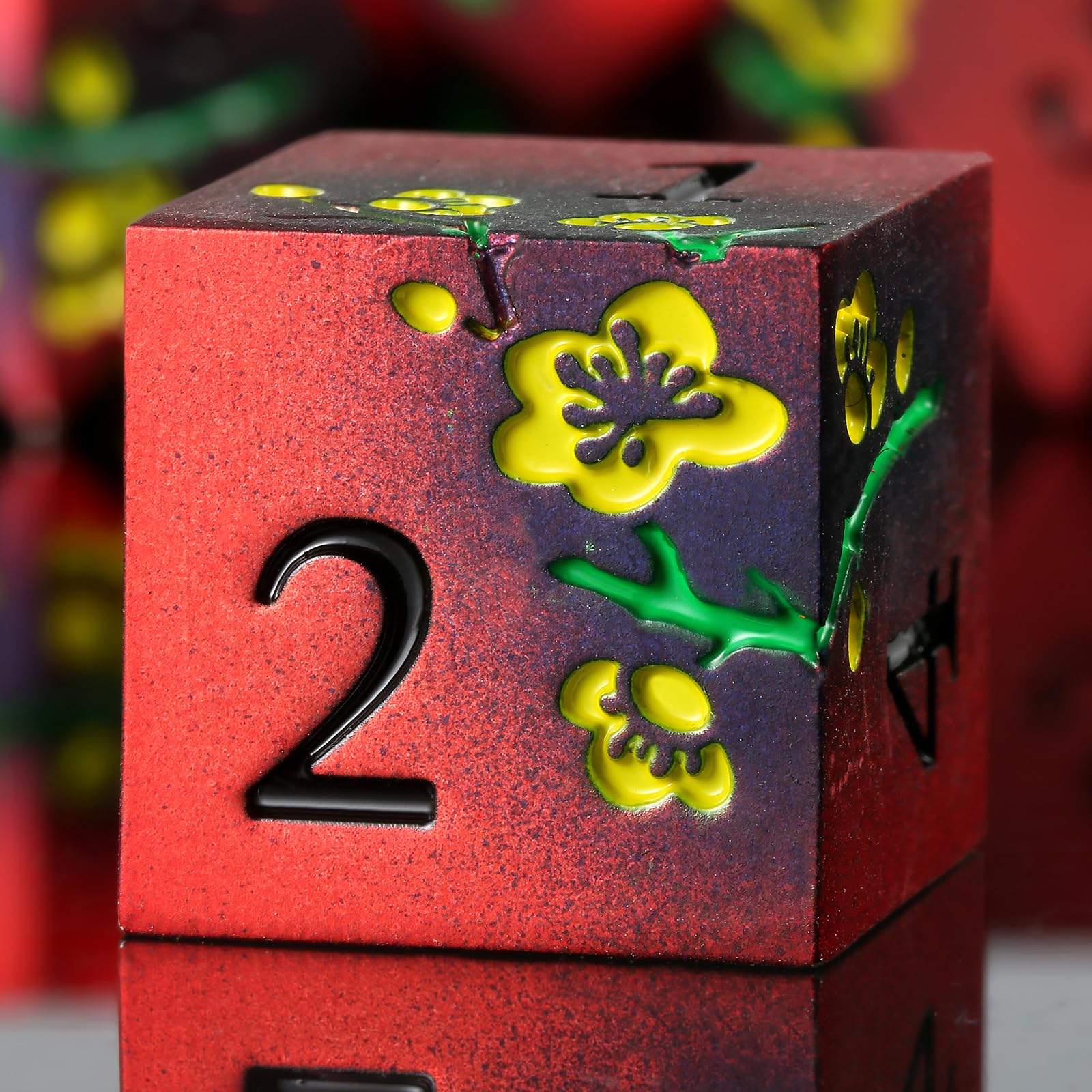 Foto 2 pulgar | Juego De Dados Dndnd Con Flores Metálicas D&d Con Funda De Regalo, 150 G, 7 Unidades - Venta Internacional.