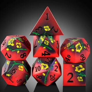 Foto 2 | Juego De Dados Dndnd Con Flores Metálicas D&d Con Funda De Regalo, 150 G, 7 Unidades - Venta Internacional.