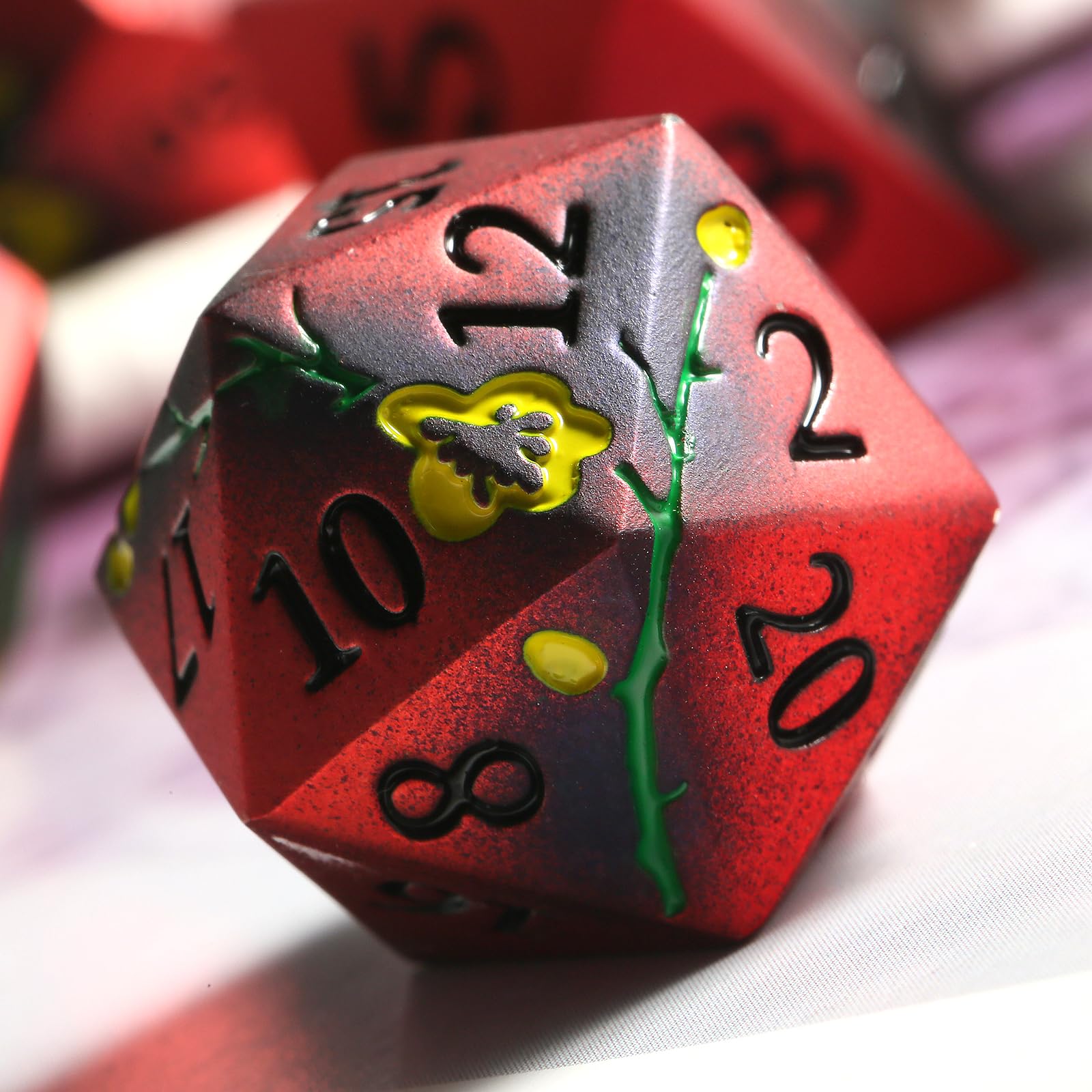 Foto 4 pulgar | Juego De Dados Dndnd Con Flores Metálicas D&d Con Funda De Regalo, 150 G, 7 Unidades - Venta Internacional.