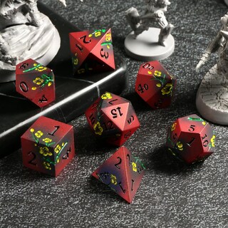 Foto 4 | Juego De Dados Dndnd Con Flores Metálicas D&d Con Funda De Regalo, 150 G, 7 Unidades - Venta Internacional.